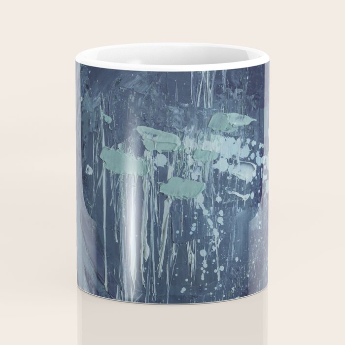 Deep Blue Abstract Circle Coffee Mug Gallery Image 4
