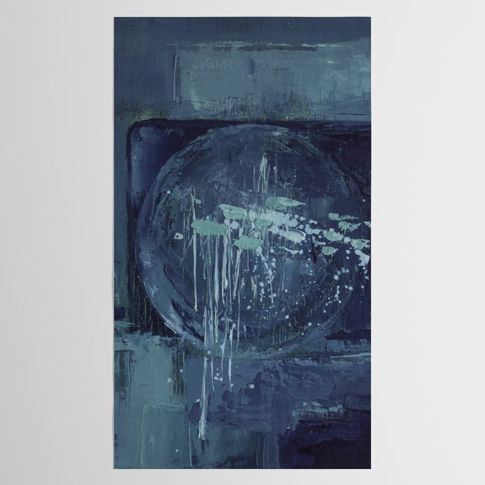 Deep Blue Abstract Circle Tablecloth Gallery Image 2