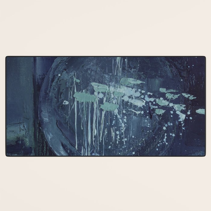 Deep Blue Abstract Circle Desk Mat Gallery Image 3