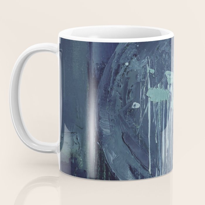 Deep Blue Abstract Circle Coffee Mug Gallery Image 3