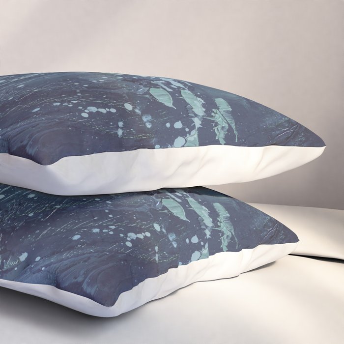 Deep Blue Abstract Circle Pillow Sham Gallery Image 3