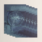 Deep Blue Abstract Circle Wrapping Paper Gallery Image 3