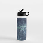 Deep Blue Abstract Circle Water Bottle Gallery Image 1