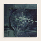 Deep Blue Abstract Circle Wood Wall Art Gallery Image 1
