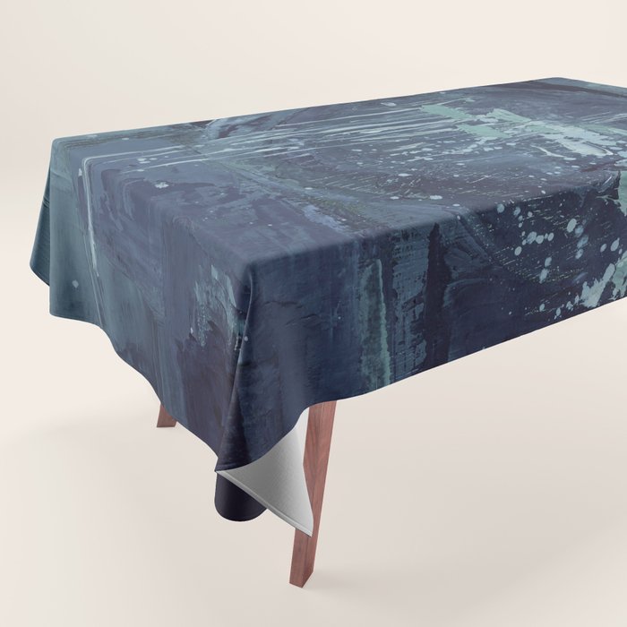 Deep Blue Abstract Circle Tablecloth Gallery Image 1
