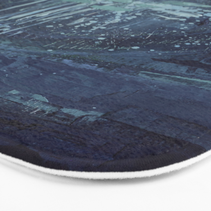 Deep Blue Abstract Circle Bath Mat Gallery Image 3