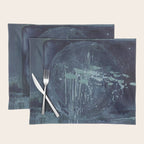 Deep Blue Abstract Circle Placemat Gallery Image 1