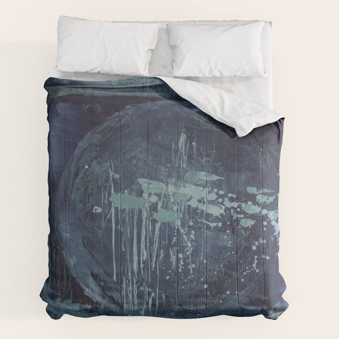 Deep Blue Abstract Circle Comforter Gallery Image 2