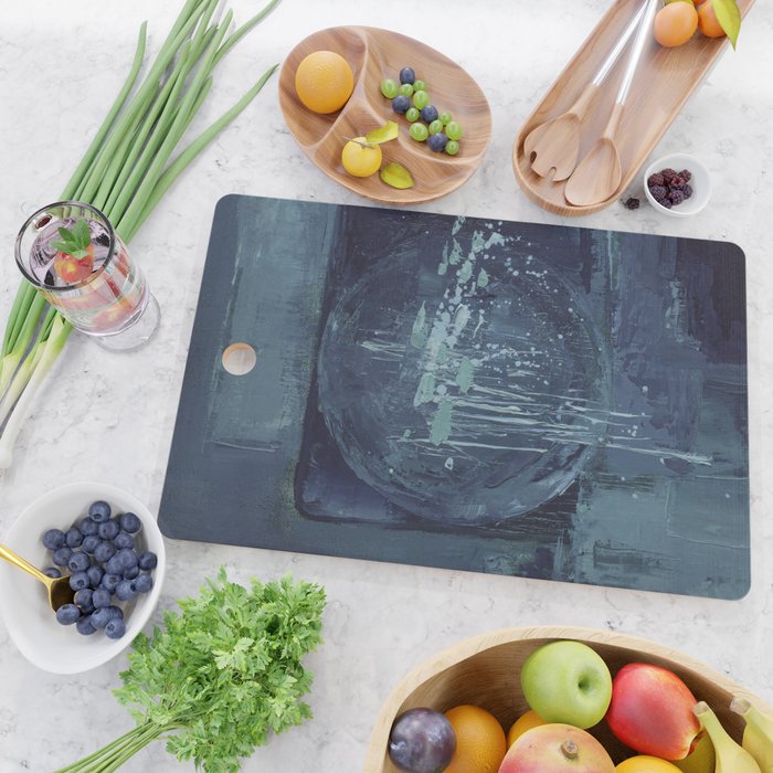 Deep Blue Abstract Circle Cutting Board Gallery Image 2
