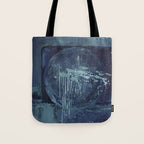 Deep Blue Abstract Circle Tote Bag Gallery Image 1