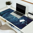 Deep Blue Abstract Circle Desk Mat Gallery Image 2