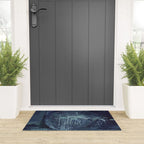 Deep Blue Abstract Circle Welcome Mat Gallery Image 3