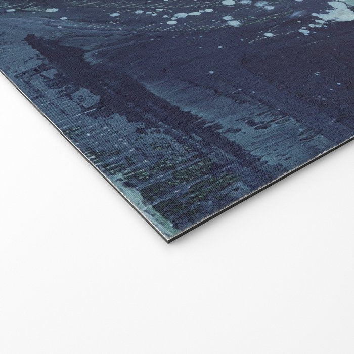 Deep Blue Abstract Circle Welcome Mat Gallery Image 2