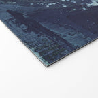 Deep Blue Abstract Circle Welcome Mat Gallery Image 2