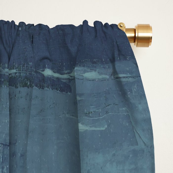 Deep Blue Abstract Circle Window Curtain Gallery Image 2