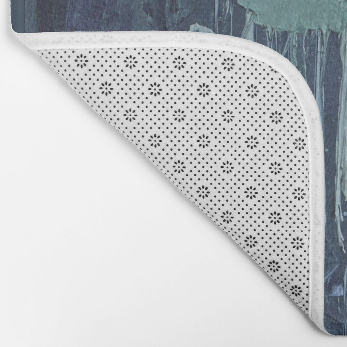 Deep Blue Abstract Circle Bath Mat Gallery Image 2