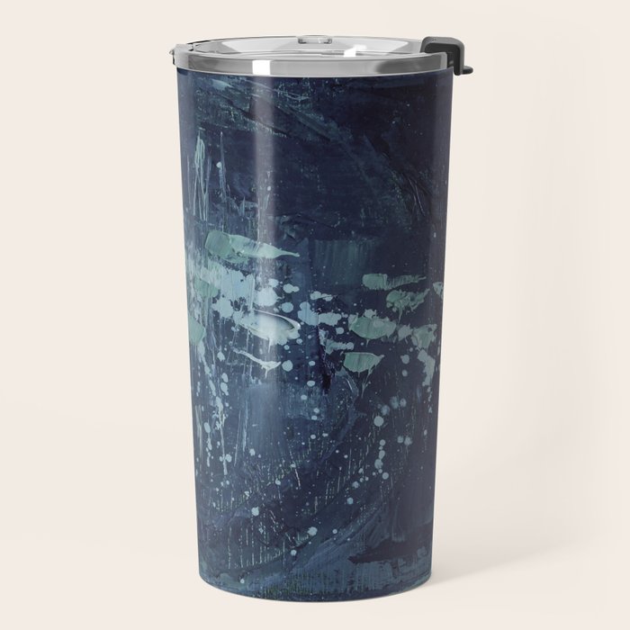 Deep Blue Abstract Circle Travel Mug Gallery Image 2