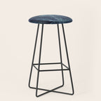 Deep Blue Abstract Circle Stool Gallery Image 1
