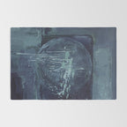 Deep Blue Abstract Circle Rug Gallery Image 2