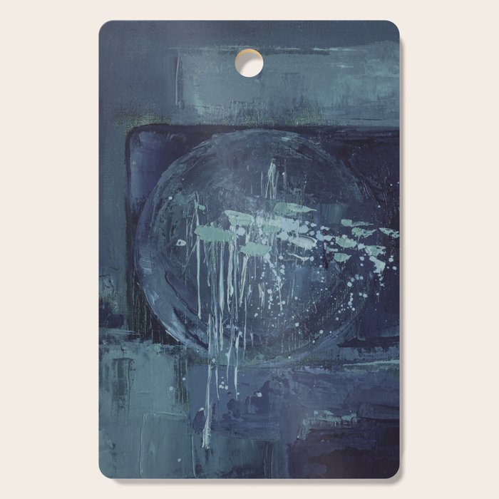 Deep Blue Abstract Circle Cutting Board Gallery Image 1