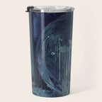 Deep Blue Abstract Circle Travel Mug Gallery Image 3