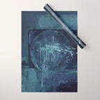 Deep Blue Abstract Circle Wrapping Paper Gallery Image 1