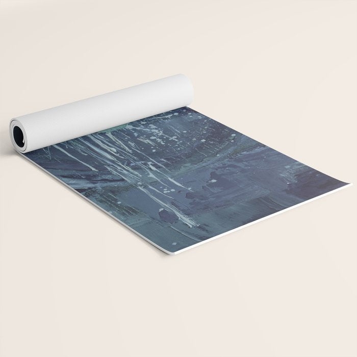 Deep Blue Abstract Circle Yoga Mat Gallery Image 2