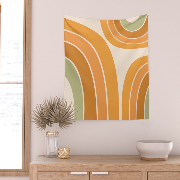 Mid Century Mod arcs Wall Tapestry Gallery Image 2