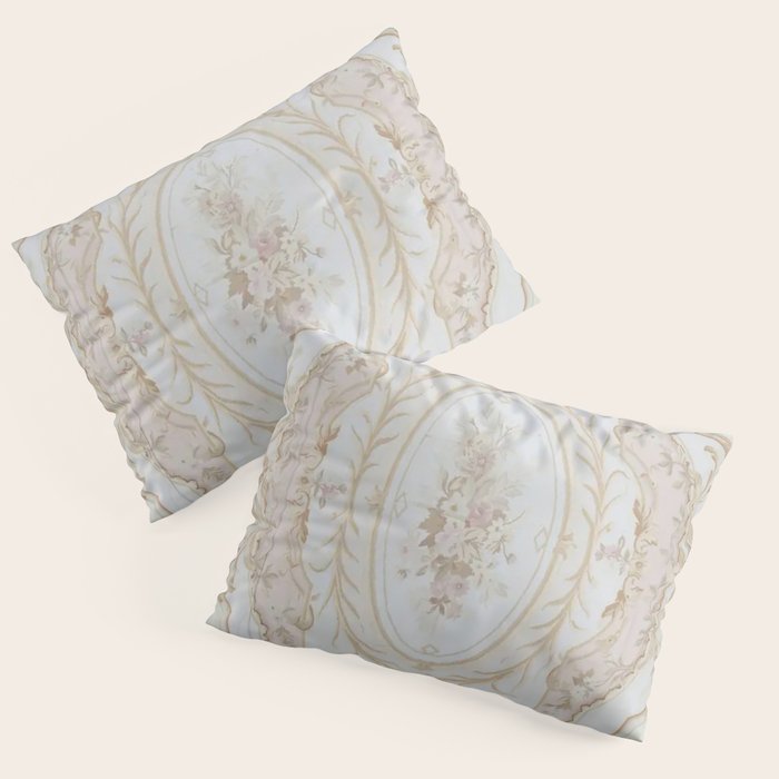 Antique French Aubusson Vintage Rose Floral Pillow Sham Gallery Image 3