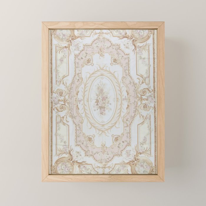 Antique French Aubusson Vintage Rose Floral Mini Art Print Gallery Image 1