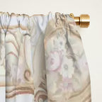 Antique French Aubusson Vintage Rose Floral Window Curtain Gallery Image 2