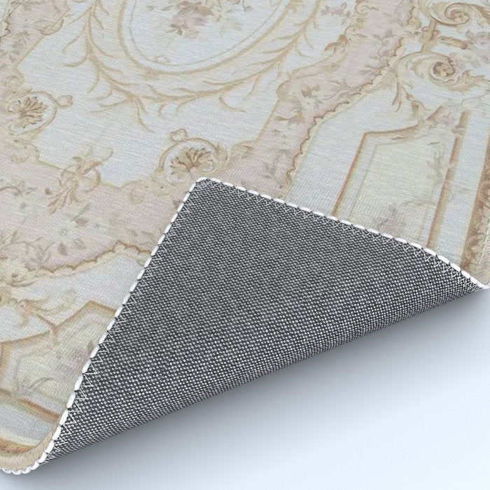 Antique French Aubusson Vintage Rose Floral Rug Gallery Image 4