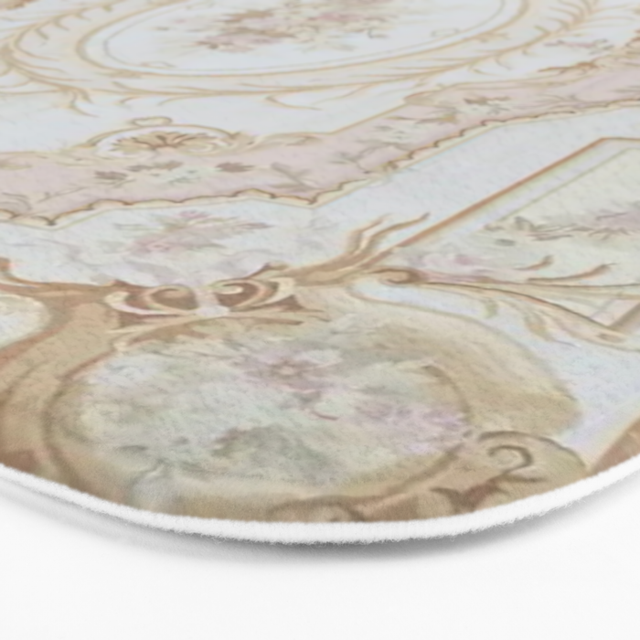 Antique French Aubusson Vintage Rose Floral Bath Mat Gallery Image 3