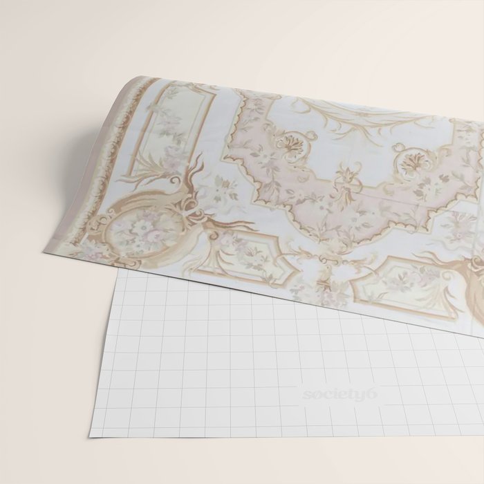Antique French Aubusson Vintage Rose Floral Wrapping Paper Gallery Image 2