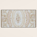 Antique French Aubusson Vintage Rose Floral Desk Mat Gallery Image 3
