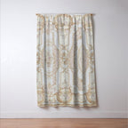 Antique French Aubusson Vintage Rose Floral Window Curtain Gallery Image 3