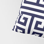 Greek Key Patten White And Navy Blue Pillow Sham Gallery Image 4