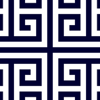 Greek Key Patten White And Navy Blue Coffee Mug Gallery Image 2