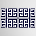 Greek Key Patten White And Navy Blue Tablecloth Gallery Image 2