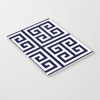 Greek Key Patten White And Navy Blue Notebook Gallery Image 3