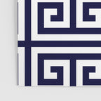 Greek Key Patten White And Navy Blue Poster Gallery Image 3