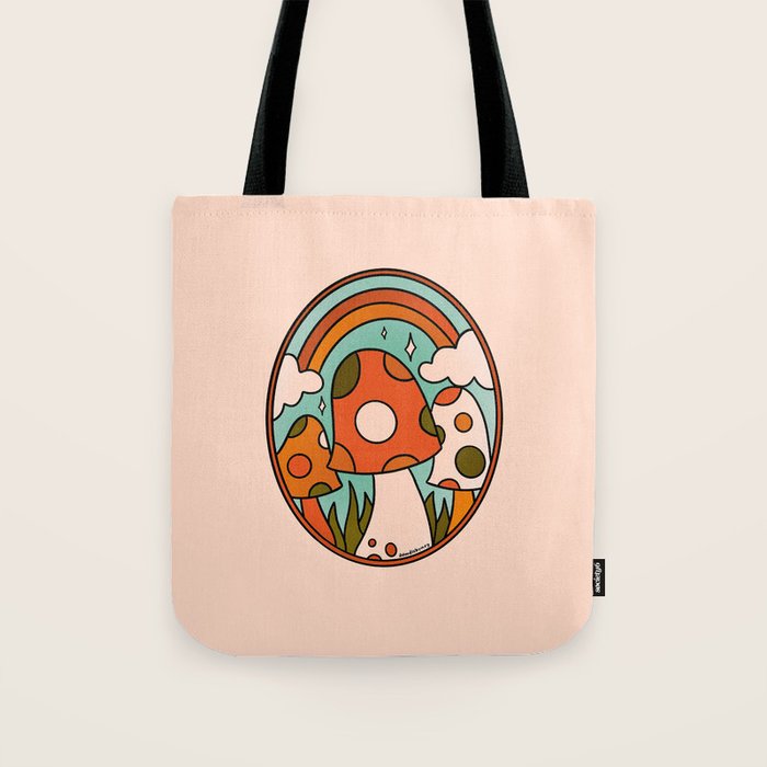 Stained Glass Mushrooms Tote Bag Gallery Image 1