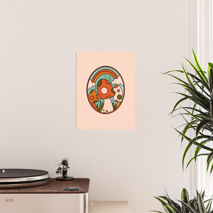 Stained Glass Mushrooms Poster Gallery Image 2
