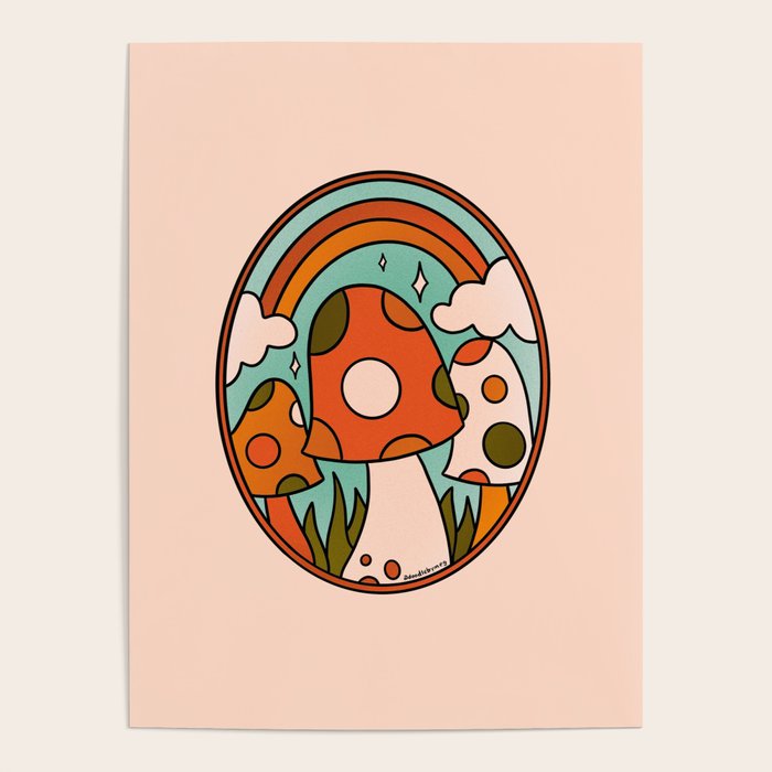 Stained Glass Mushrooms Poster Gallery Image 4