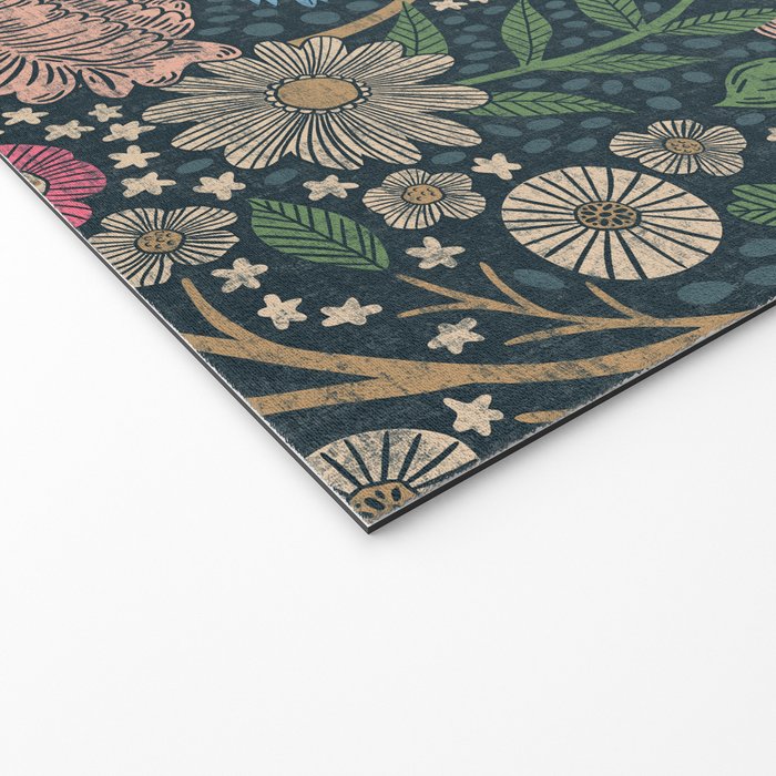 Heritage Wildflower Garden on Dark Blue Welcome Mat Gallery Image 2