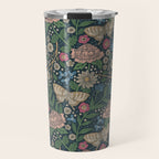 Heritage Wildflower Garden on Dark Blue Travel Mug Gallery Image 1