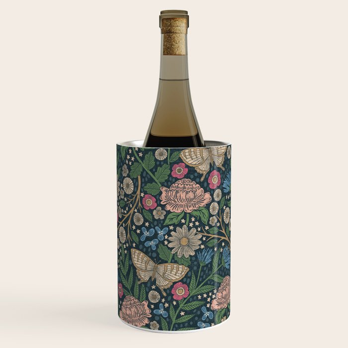 Heritage Wildflower Garden on Dark Blue Wine Chiller Gallery Image 1