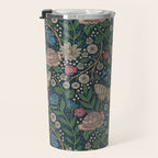 Heritage Wildflower Garden on Dark Blue Travel Mug Gallery Image 3