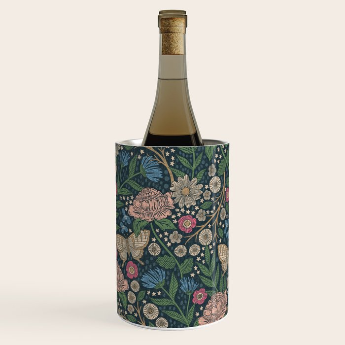 Heritage Wildflower Garden on Dark Blue Wine Chiller Gallery Image 2