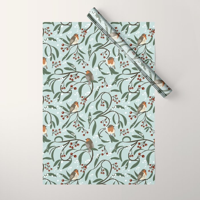 Christmas Robins Wrapping Paper